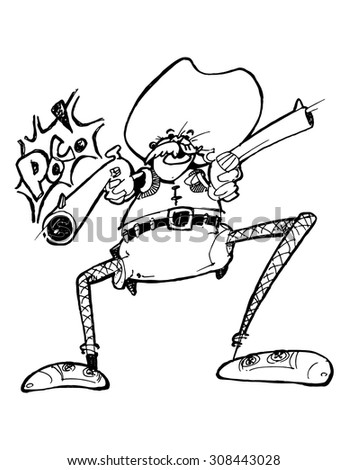 illustration for kids cartoon gunman wild west funny simple drawing - Simple Cartoon Drawings For Kids illustration for kids cartoon gunman wild west funny simple drawing - Simple Cartoon Drawings For Kids