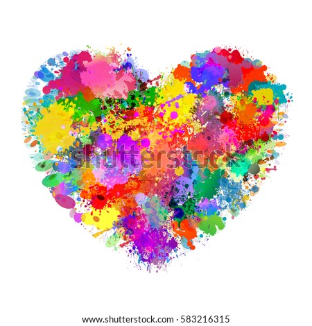 Heart Shape Illustration Color Splash Stock Vector 583216315 - Shutterstock