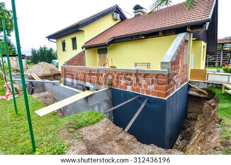 Building up foundation for house