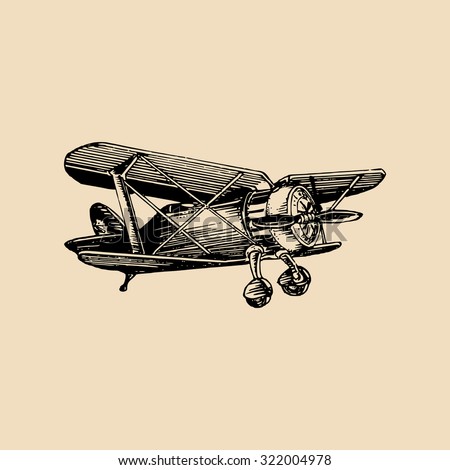Download Vintage Retro Airplane Logo Vector Hand Stock Vector (Royalty Free) 322004978 - Shutterstock