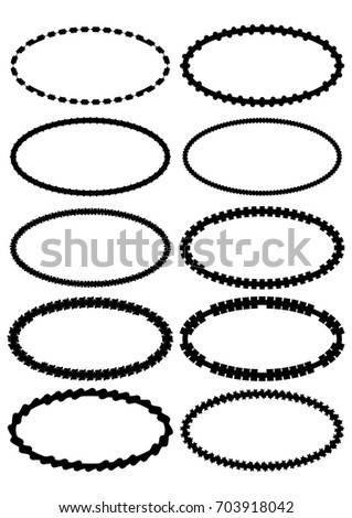 shaped vector label oval Set Marine Vector Brushes Monochrome Vector Form Stock