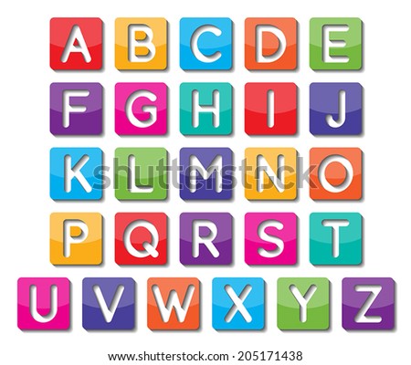 set colorful capital alphabet letters z stock vector 205171438