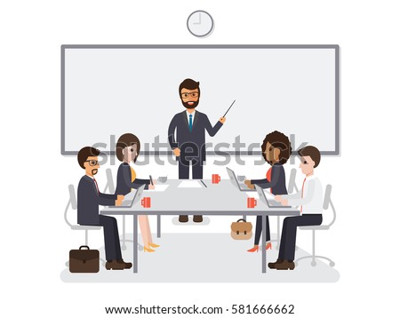 Business People Having Board Meetingvector Illustration Stock Vector ...