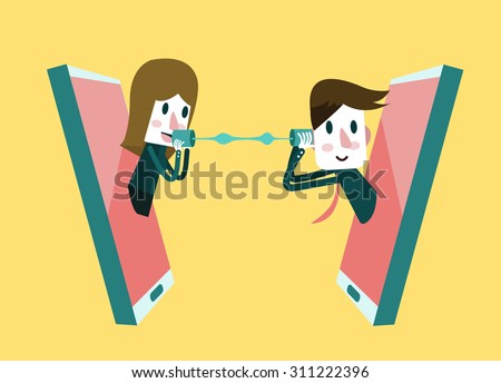 https://thumb9.shutterstock.com/display_pic_with_logo/2042267/311222396/stock-vector-man-and-woman-talking-on-a-mobile-phone-flat-design-element-vector-illustration-311222396.jpg