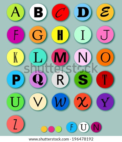 Flat Icons Alphabet Stock Vector 168282305 - Shutterstock