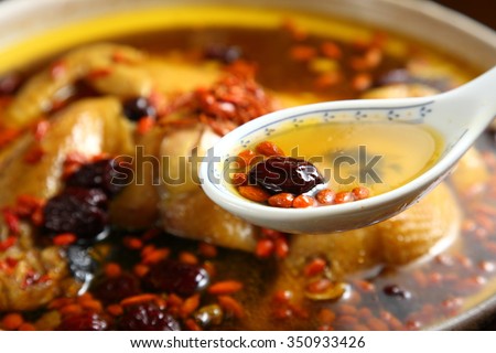 Chicken soup with Chinese medicine