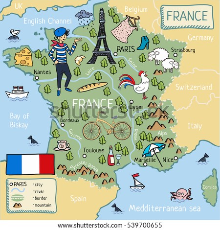 Cartoon Map Of France