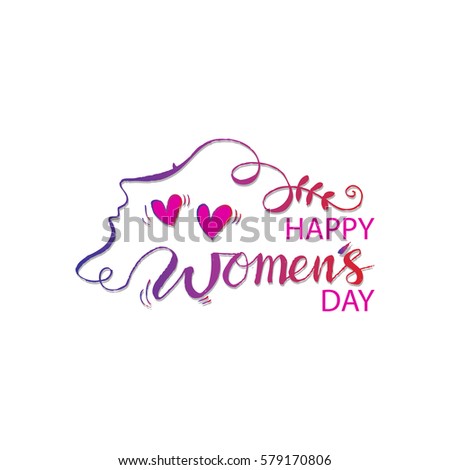 Happy Women's Day hand drawn lettering.
