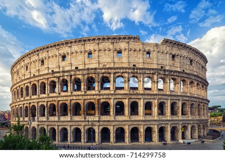 Coliseum Flavian Amphitheatre Amphitheatrum Flavium Colosseo Stock ...