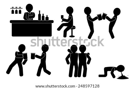 Man Woman Drinking Pub Bar Stock Vector (Royalty Free) 248597128 ...
