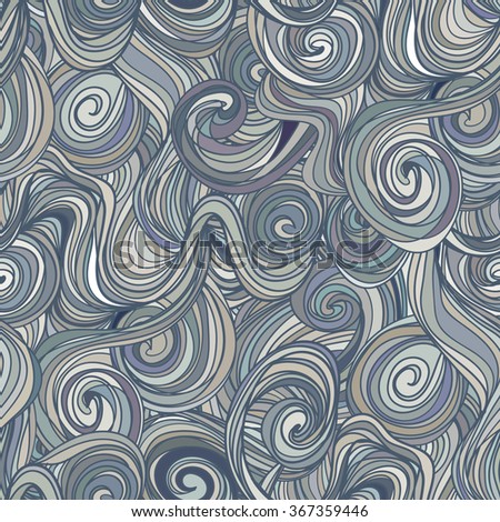 Seamless Abstract Handdrawn Pattern Waves Background Stock Vector ...