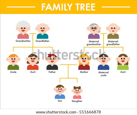 Family Tree Grandparents Parents Children Vector Stock Vector 551666878 ...