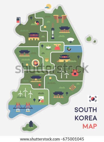 3d Korea Map Clip Art - Map