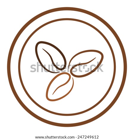 Coffee Beans Collection Icon Or Web Button Brown And Black Color Simple Curl Outline Design Coffee Beans Collection Icon Or Web Button Brown And Black Color Simple Curl Outline Design