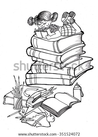 Books Sketch Stock Vector 351524072 - Shutterstock