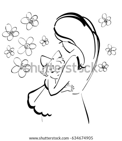 Download Vector Silhouette Little Cute Girl Bow Stock Vector ...