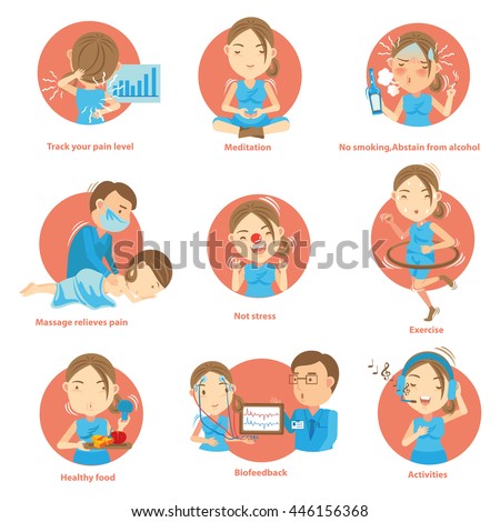 Tips Living Chronic Paincartoon Vector Illustration Stock Vector ...