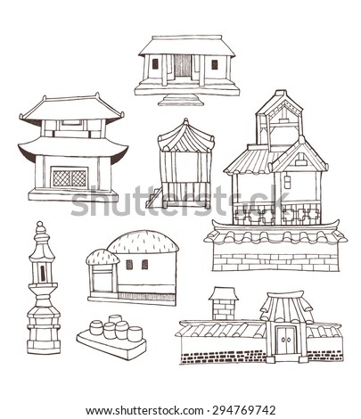 Architecture Design Elements design elements collection vintage style korean stock vector Architecture Design Elements design elements collection vintage style korean stock vector