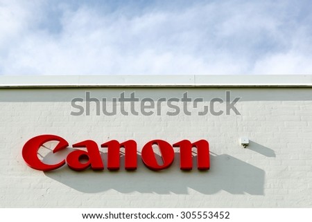 Aarhus, Denmark - August 8, 2015: Canon logo on a facade.
Canon is a Japanese multinational corporation specialized in the manufacture of imaging and optical products
