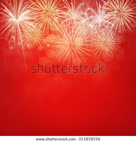 Fireworks at Chinese New Year and copy space.