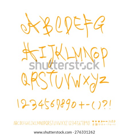 Gold Foil Calligraphy Alphabet Modern Brush Stock Illustration ...