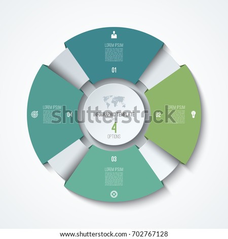 circle infographic template process wheel vector stock vector