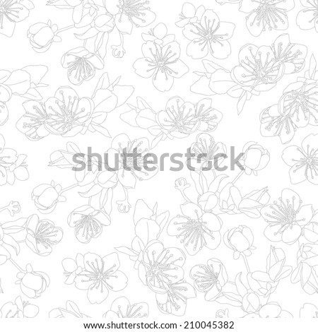 seamless pattern with flowers of sakura