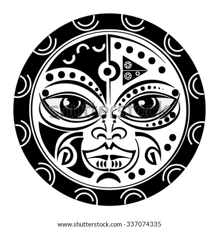 Sacred Geometry Tiki Mask Tattoo Tradition Stock Vector 337074335 ...