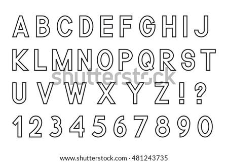 latin alphabet letters set numbers 1 stock vector 481243735 latin alphabet letter