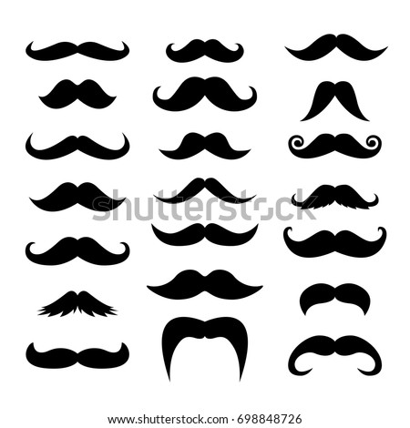 Big Vector Set Mustache Stock Vector 103107014 - Shutterstock