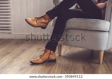 Men's classic brown shoes.