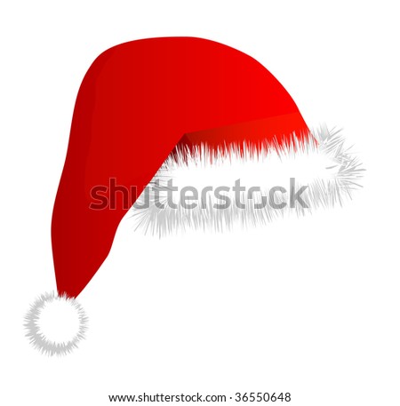 Cartoon Santa Hat Isolated On White Stock Vector 530510041 - Shutterstock