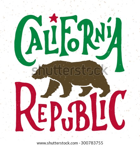 Hand Lettered California Republic Apparel T Shirt Fashion Design Walking Grizzly Bear Graphic Typographic Hand Lettered California Republic Apparel T Shirt Fashion Design Walking Grizzly Bear Graphic Typographic