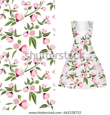 3d mockup embroidery Realistic Womens Stock Dress Collection White Mockup