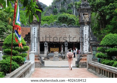 Hoa Lu, Vietnam - Jun, 08: People in Hoa Lu on June, 08, 2015. Hoa Lu, Vietnam