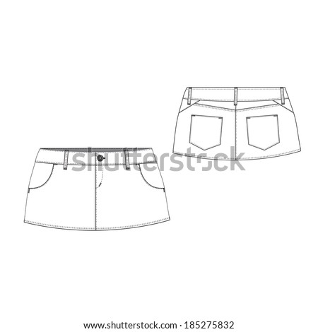Vector Illustration Sexy Mini Skirt Stock Vector 185275832 - Shutterstock