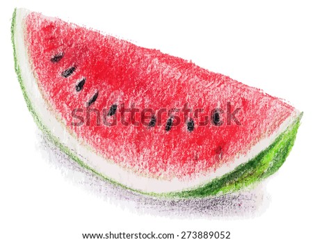 Watermelon Slices Watercolor Painting Stock Illustration 343111508