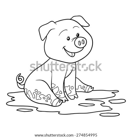 Download Coloring Book Pig Stock Vector 274854995 - Shutterstock