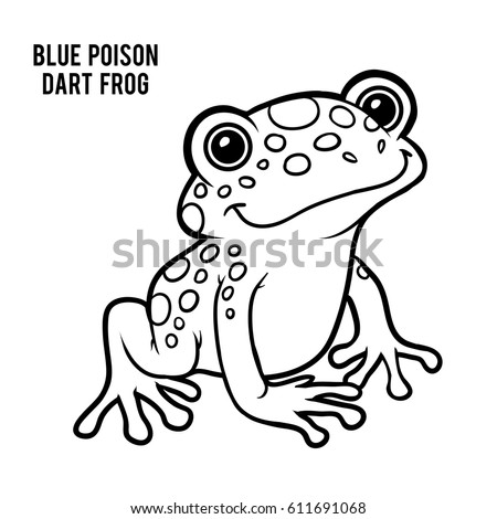 Coloring Book Children Blue Poison Dart Imagem Vetorial De ...