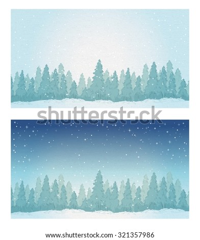 Seamless Cartoon Winter Landscape Unending Background Stock Vector