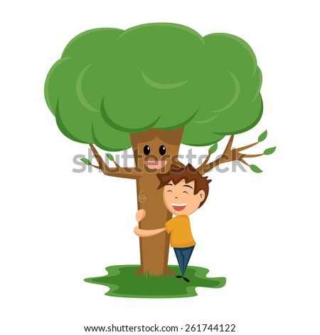 Cheerful Children Play Outdoors Vector Illustration Stock Vector ...