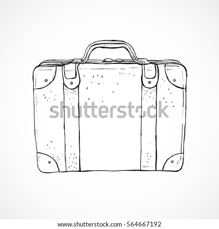 vintage luggage suitcase sketch illustration retroのベクター画像素材