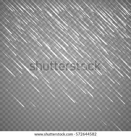 Transparent anglewise rain drops isolated on abstract background. Vector rainy drop effect