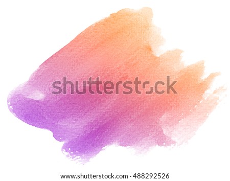 Abstract purple watercolor on white background.The color splashing in the paper.It is a hand drawn.