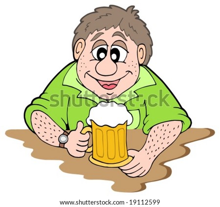 Cartoon Drunk Alcoholic Men Sitting Bar Stock Vector 87433004 ...