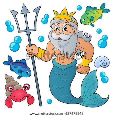 Poseidon Theme Image 1 Eps10 Vector Stock Vector 627678845 - Shutterstock