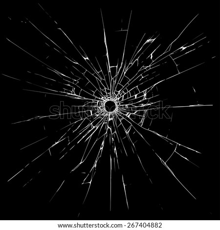 Bullet hole in glass