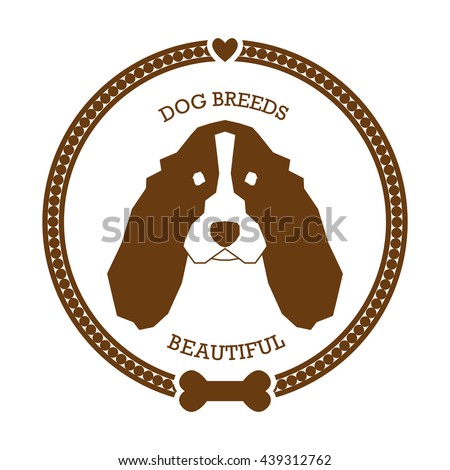 isolated sticker with a silhouette of a english springer spaniel on a white background