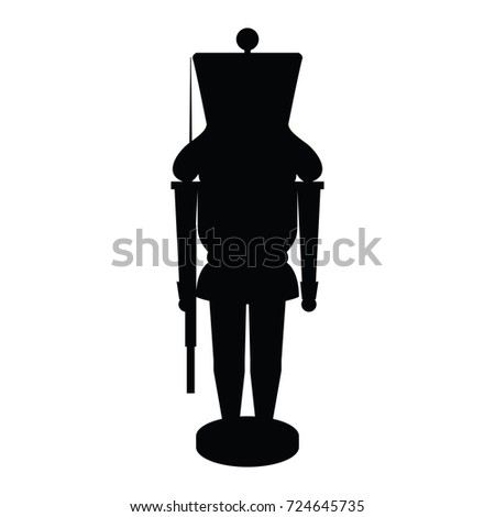 Download Isolated Nutcracker Soldier Silhouette On White Stock Vector 724645735 - Shutterstock