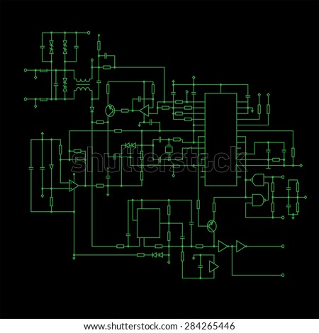 Circuit Diagram Symbols Stock Images, Royalty-Free Images ... block diagram black and white tv 